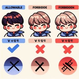 Infographic so sánh các cấu trúc cho phép ((으)면 돼요, -아/어/여도 돼요) và cấm đoán ((으)면 안 돼요) trong tiếng Hàn.