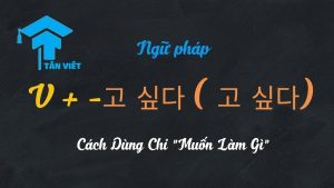 Cấu trúc V 고 싶다 tiếng Hàn nghĩa là muốn làm