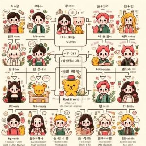 Infographic hướng dẫn cách chia định ngữ động từ tương lai (V -(으)ㄹ N) tiếng Hàn.