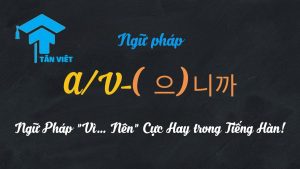 Ngữ pháp tiếng Hàn A/V-(으)니까 nghĩa là vì nên học tiếng Hàn cùng Tân Việt Prime