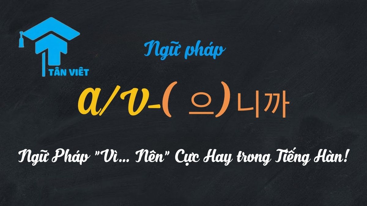 A/V-(으)니까: Ngữ Pháp "Vì... Nên" Cực Hay trong Tiếng Hàn! 1 Ngữ pháp tiếng Hàn A/V-(으)니까 nghĩa là vì nên học tiếng Hàn cùng Tân Việt Prime