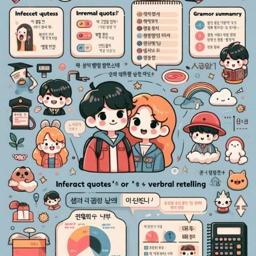 Infographic: Trích Dẫn Gián Tiếp Tiếng Hàn Cơ Bản" hoặc "Bảng Tóm Tắt Ngữ Pháp Kể Lại Lời Nói