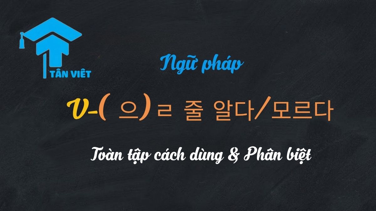 Ngữ pháp V-(으)ㄹ 줄 알다/모르다: Toàn tập cách dùng & Phân biệt 1 Ảnh minh họa cho bài viết ngữ pháp tiếng Hàn V-(으)ㄹ 줄 알다/모르다 của Tân Việt Prime, giải thích hai cách dùng 'biết/không biết cách' và 'tưởng là/không ngờ là'.